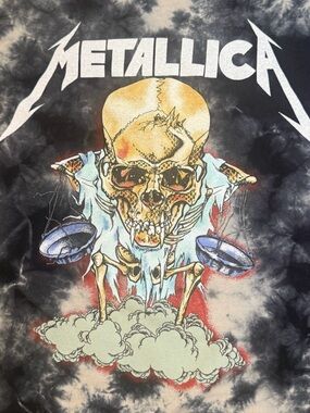 Metallica Justice For All Pushead Skull Cloud Dye Acid Wash Small NWT Graphic